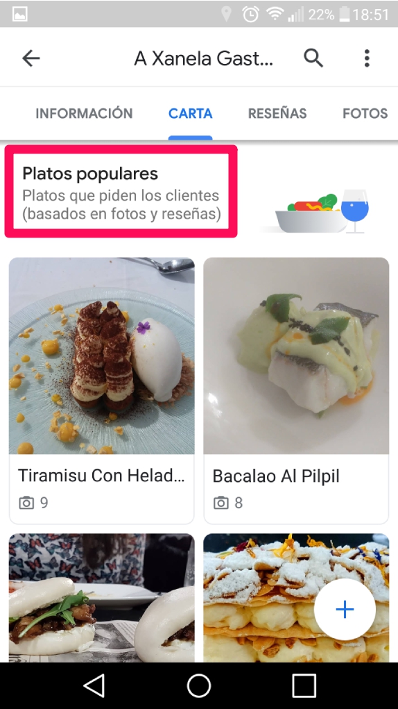 platos populares google maps