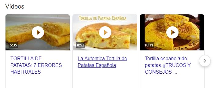 Videos en las SERPS