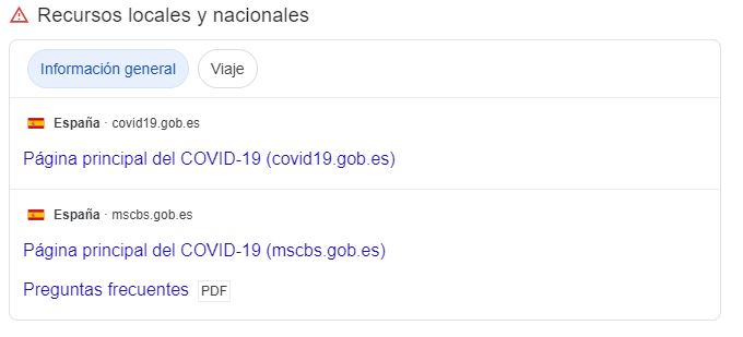 SERP recursos locales