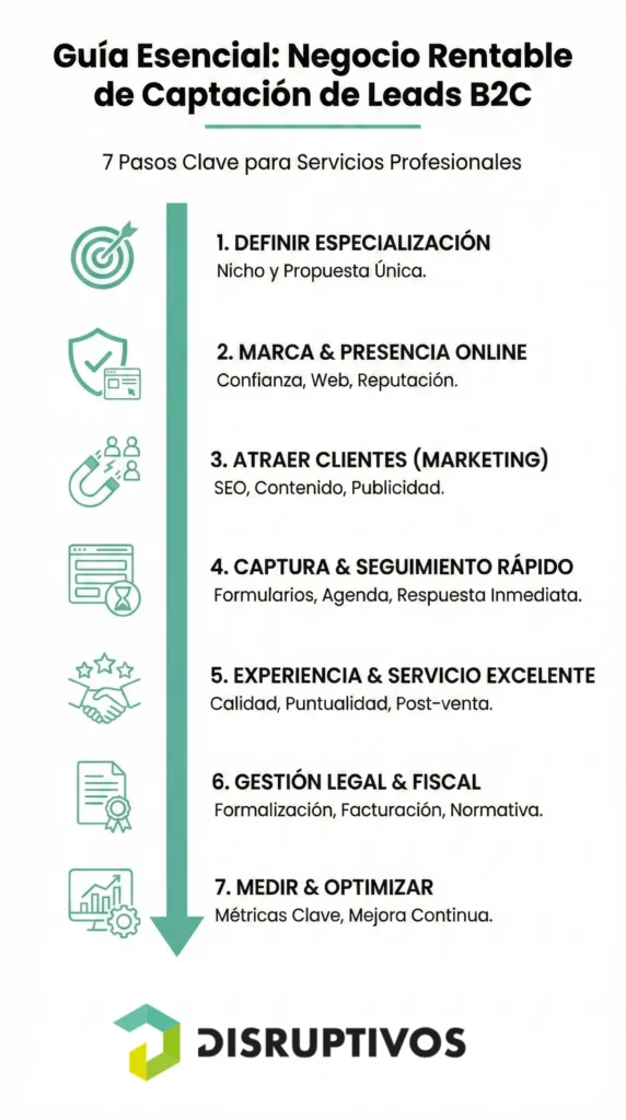 infografia con los pasos para lanzar una empresa b2c