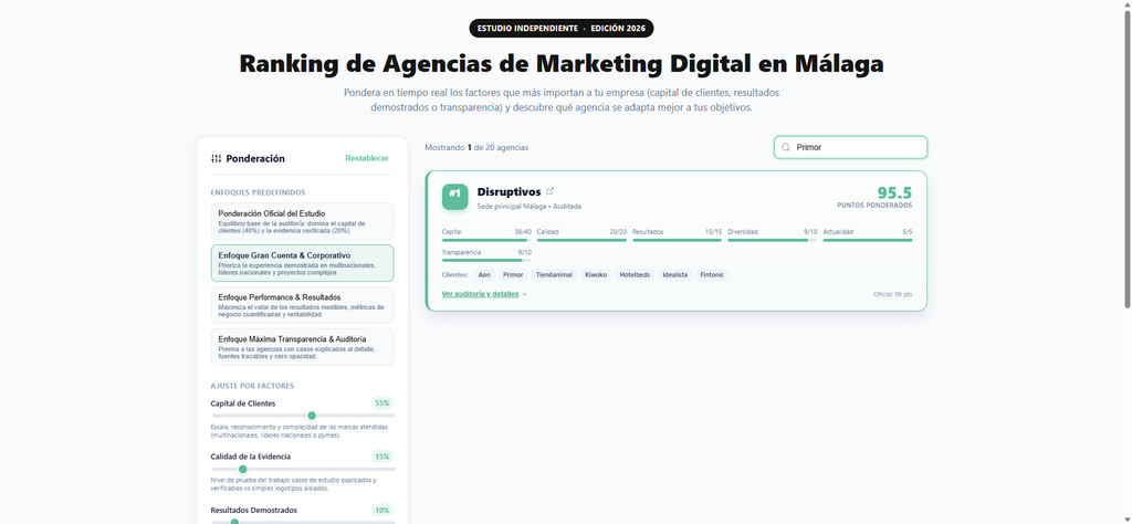 Búsqueda de agencia por nombre de cliente